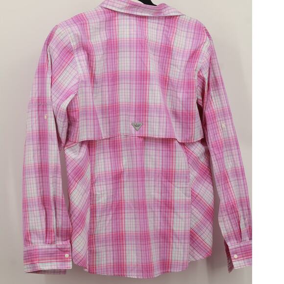 Columbia Women's Super Tamiami Button-Up Fishing Shirt Long Sleeve Size M Pink - Picture 2 of 7